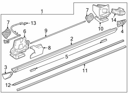 2022 GMC Sierra 3500 HD Running Board SHIELD-ASST STEP Diagram for 84561272