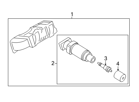2015 BMW 428i xDrive Gran Coupe Tire Pressure Monitoring Valve Cap Rdci Diagram for 36146867030