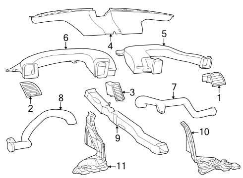 2015 Chrysler 300 Ducts Duct-Floor Console Diagram for 68244776AA