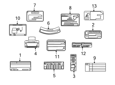 1999 Mercedes-Benz CL500 Information Labels AC Label Diagram for 8872302150