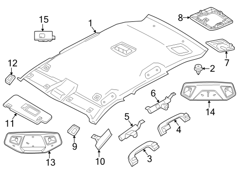 Interior Trim - Roof COUNTERBEARING FOR SUN VISOR Diagram for 51168073382