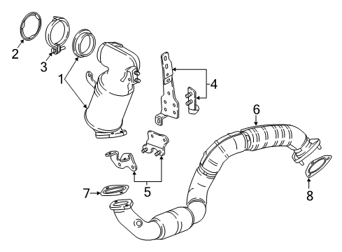 2017 Chevrolet Cruze Exhaust Components Preconverter Upper Bracket Diagram for 12665792