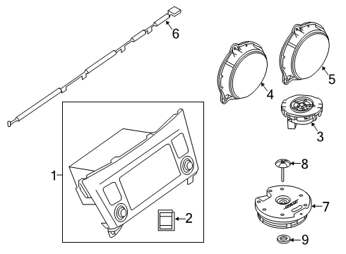 2021 Nissan Rogue Sport Sound System Instrument Panel Speaker Diagram for 281E14BA0A