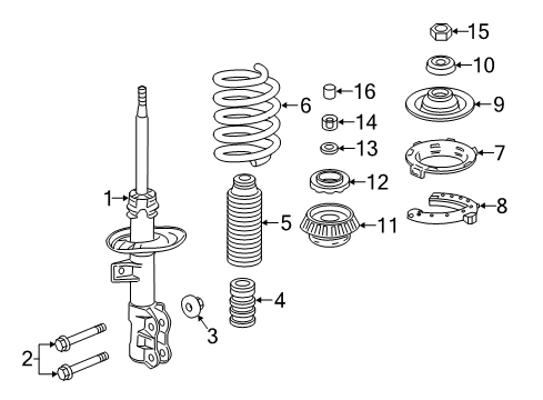 2016 Honda HR-V Struts & Components - Front Washer, Damper MT Diagram for 51680T7JH01