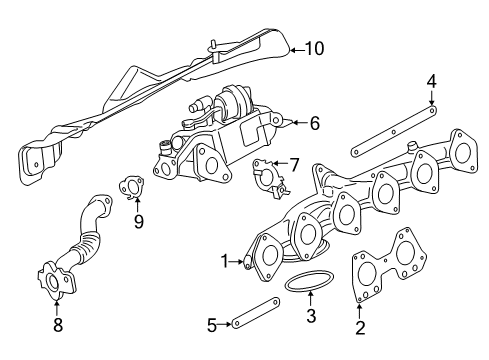 2016 BMW 535d Exhaust Manifold Exhaust Manifold Diagram for 11628517629
