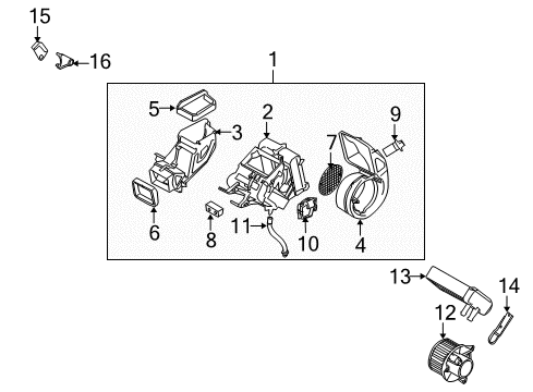 2007 Infiniti QX56 Air Conditioner Mesh-Screen Diagram for 274915Z000
