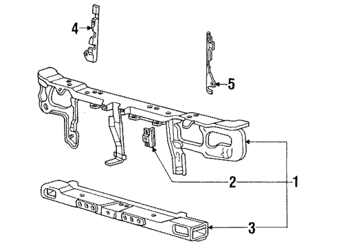 1991 Mitsubishi Precis Radiator Support Guard-Air Radiator, RH Diagram for 2535324001
