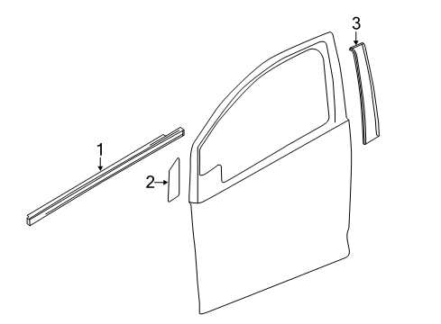 2015 Chevrolet Spark Exterior Trim - Front Door Belt Weatherstrip Diagram for 95972708