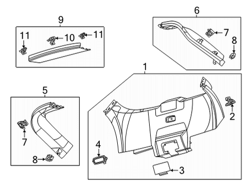 Interior Trim - Lift Gate LAMP ASY - LUGGAGE COMPARTMENT Diagram for LJ8Z13776CA