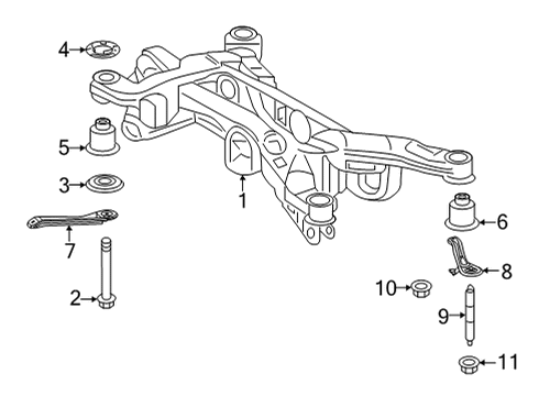 Suspension Mounting - Rear Suspension Crossmember Cushion Diagram for 522810R010