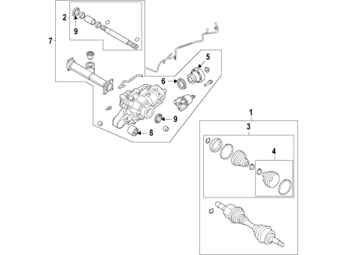 Front Axle, Axle Shafts & Joints, Differential, Drive Axles, Propeller Shaft SHAFT - FRONT AXLE Diagram for MB3Z3A427A