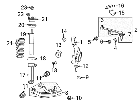 2007 Dodge Nitro Front Suspension Components, Lower Control Arm, Upper Control Arm, Stabilizer Bar ABSORBER-Suspension Diagram for 68003954AC