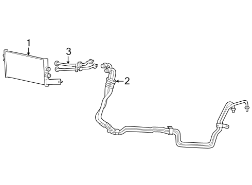Oil Cooler OIL COOLER PRESSURE AND RET Diagram for 68448065AB