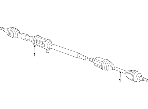 2018 Chrysler Pacifica Front Axle, Drive Axles Axle Assembly Diagram for 68394550AA