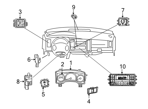 2009 Dodge Durango Cluster & Switches Cluster-Instrument Panel Diagram for 68039992AE