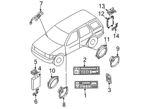 2002 Nissan Pathfinder Sound System Bracket-Radio Diagram for 280394W400