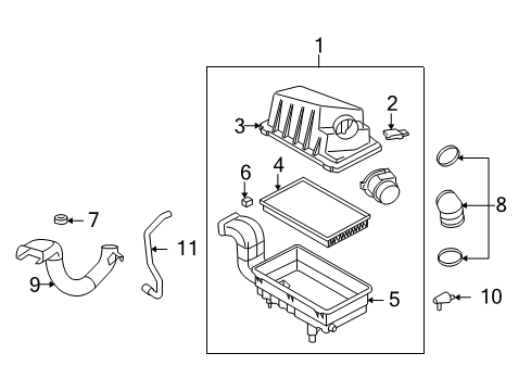 2004 Ford Focus Air Intake Hose Diagram for 2M5Z6A664AA