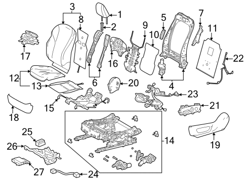 Driver Seat Components SUPPORT, FR SEAT BAC Diagram for 7118378010