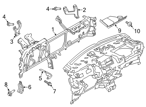 2017 Lincoln MKX Instrument Panel Components Lower Pad Diagram for FA1Z5801670AE