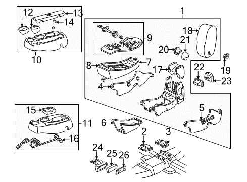 2004 Mercury Sable Console Console Diagram for 4F4Z54600A50AAB