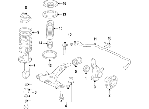 2011 Kia Sorento Suspension Components, Lower Control Arm, Stabilizer Bar Bar Assembly-Front Stabilizer Diagram for 548102B000