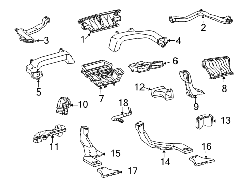 2013 Lexus RX350 Ducts Duct, Console Box, NO.1 Diagram for 588610E020