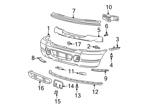 2004 Ford Explorer Front Bumper Diagram 2 - Thumbnail