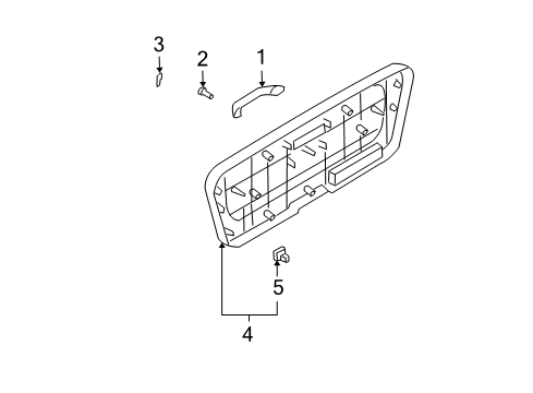 2003 Kia Rio Interior Trim - Lift Gate Screw Diagram for K998380620B