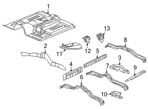 2005 Saab 9-7x Floor Reinforcement Diagram for 88937197