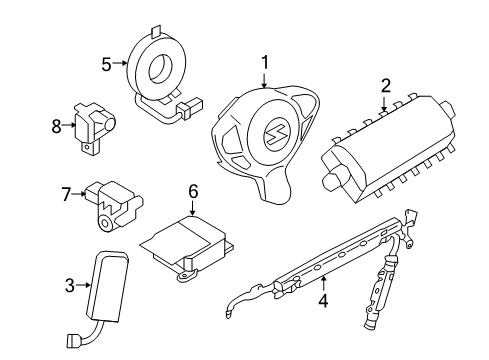 2018 Nissan 370Z Air Bag Components Side Air Bag Front Right Module Assembly Diagram for K8EH01EA0A