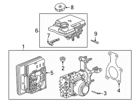 Anti-Lock Brakes Master Cylinder Assembly Gasket Diagram for 84417422