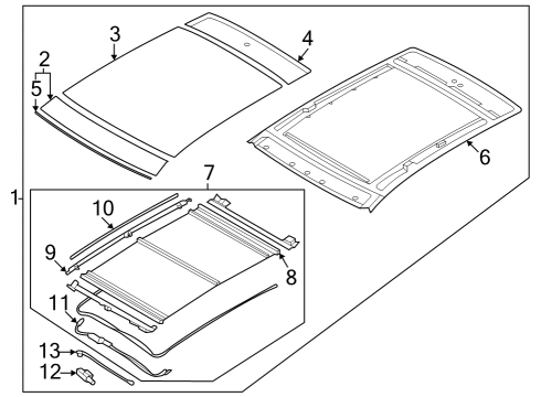 Sunroof MOTOR ASSY-V/ROOF ROLL BLIND Diagram for 81679GI000