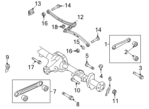 2010 Lincoln Town Car Rear Suspension Components, Lower Control Arm, Upper Control Arm, Ride Control, Stabilizer Bar Upper Arm Diagram for 8W1Z5500C