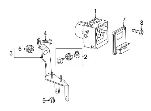 2013 Cadillac CTS ABS Components Insulator Kit Diagram for 15286358