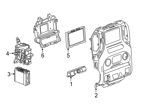 2021 GMC Sierra 1500 Navigation System Trim Plate Diagram for 84054807