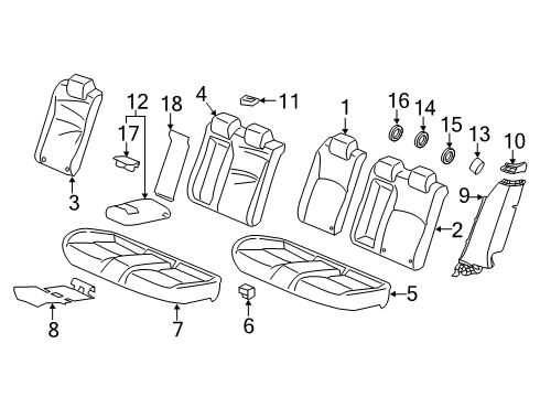 2021 Honda Civic Rear Seat Components Pad, RR. Seat Cushion Diagram for 82137TGGK31
