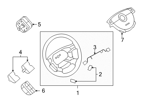 2009 Pontiac G3 Steering Column, Steering Wheel Steering Wheel Reinforcement Plate Diagram for 96875284