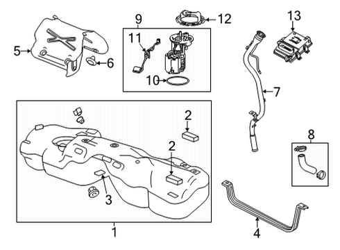 2021 Cadillac CT5 Fuel System Components Fuel Tank Diagram for 84881227