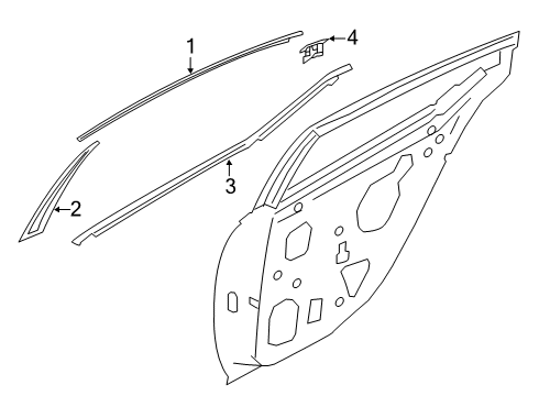 2019 Nissan Altima Exterior Trim - Rear Door Tape-Rear Door Outside, RH Diagram for 828126CA1A