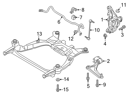 2014 Ford Fusion Front Suspension Components, Lower Control Arm, Stabilizer Bar Bushings Diagram for DG9Z5484C