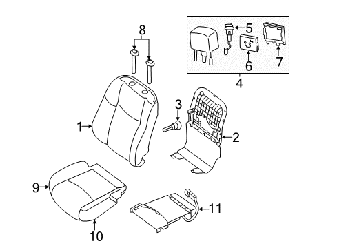 2017 Infiniti QX60 Heated Seats ESCUTCHEON Diagram for 873329NF0A
