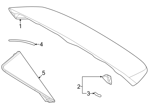Rear Spoiler High Mount Lamp Screw Diagram for 9014940012