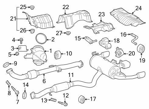 Exhaust Manifold Support, Exhaust Pipe Diagram for 175650S011