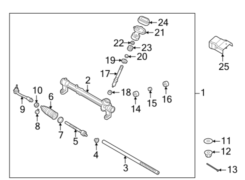 2022 Hyundai Tucson Steering Column & Wheel, Steering Gear & Linkage Bolt Diagram for 56415D3000