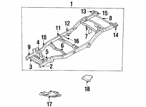 1998 Honda Passport Frame & Components Bracket (No.2 Mounting) Diagram for 8971256902