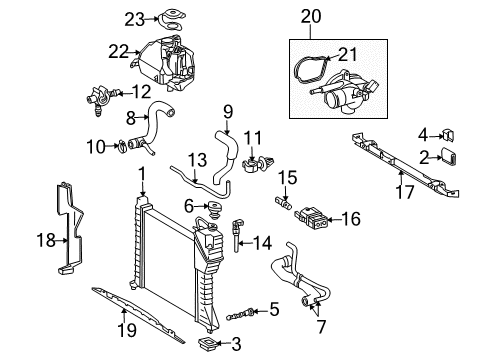 2006 Dodge Sprinter 2500 Radiator & Components Cover-Radiator Diagram for 5104125AA
