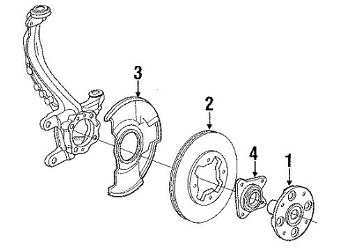 1992 Honda Accord Front Brakes Front Caliper, Reman Diagram for 06453SM2505RM