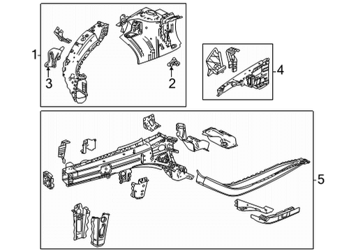 2022 Chevrolet Trailblazer Structural Components & Rails BRACKET-HDLP Diagram for 60005348