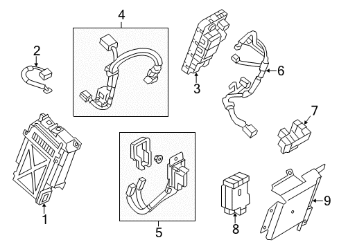 2018 Infiniti Q50 Battery, Battery Cables, Cooling System Box Assy-Junction, No2 Diagram for 294A14GA0B