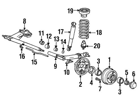 1990 Mitsubishi Precis Rear Brakes Spring-Rear Diagram for 5535024500